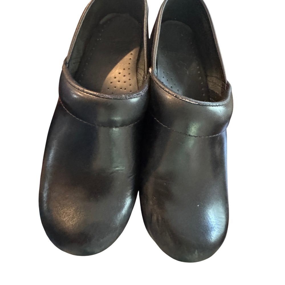 Dansko Professional Black Leather Clogs Womens 37 Euro Comfort Shoes